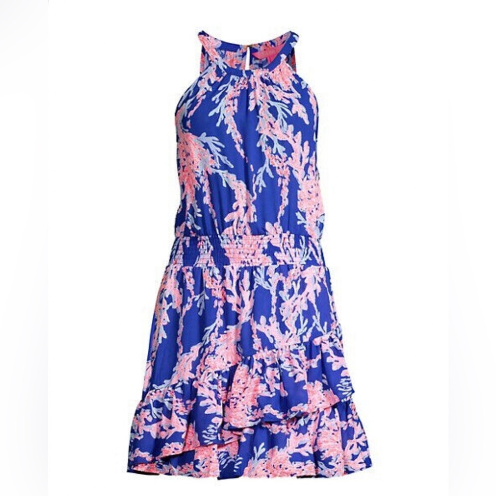 NWT Lilly Pulitzer Pamelyn Borealis Blue Swim On Over Print Dress - Picture 5 of 8